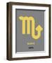 Scorpio Zodiac Sign Yellow on Grey-NaxArt-Framed Art Print