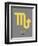 Scorpio Zodiac Sign Yellow on Grey-NaxArt-Framed Art Print