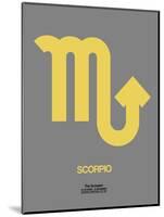 Scorpio Zodiac Sign Yellow on Grey-NaxArt-Mounted Art Print