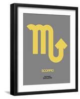 Scorpio Zodiac Sign Yellow on Grey-NaxArt-Framed Art Print