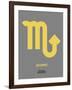 Scorpio Zodiac Sign Yellow on Grey-NaxArt-Framed Art Print