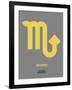 Scorpio Zodiac Sign Yellow on Grey-NaxArt-Framed Art Print