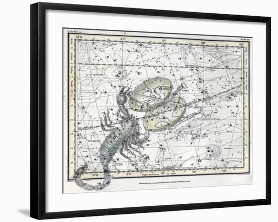 Scorpius and Libra, Zodiac, 1822-Science Source-Framed Giclee Print