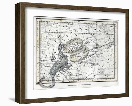 Scorpius and Libra, Zodiac, 1822-Science Source-Framed Giclee Print