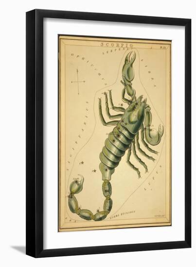 Scorpius Constellation, Zodiac Sign, 1825-Science Source-Framed Premium Giclee Print