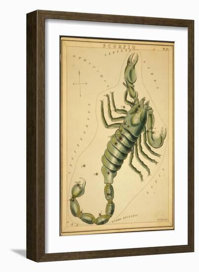 Scorpius Constellation, Zodiac Sign, 1825-Science Source-Framed Giclee Print