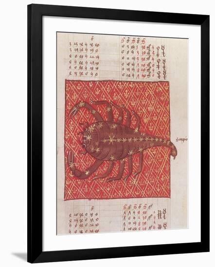 Scorpius Constellation, Zodiac Sign, Ptolemy-Science Source-Framed Giclee Print