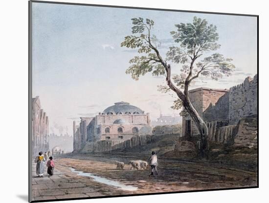Scotch Church and the Remains of London Wall, 1818-John Varley-Mounted Giclee Print
