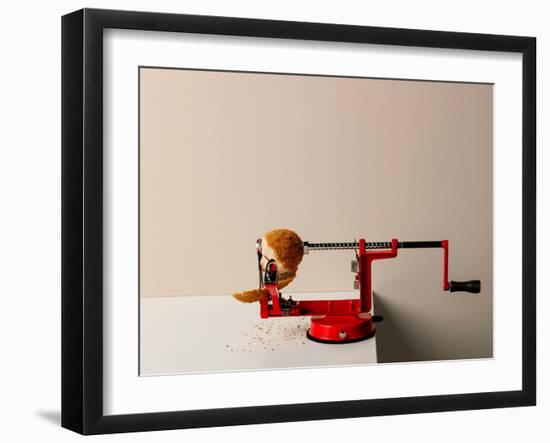 Scotch Egg Being Sliced by an Apple Peeler-Marina Ortega-Framed Photographic Print