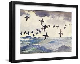 Scoters over Water, 1924 watercolor on paper-Frank Weston Benson-Framed Giclee Print