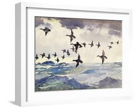 Scoters over Water, 1924 watercolor on paper-Frank Weston Benson-Framed Giclee Print