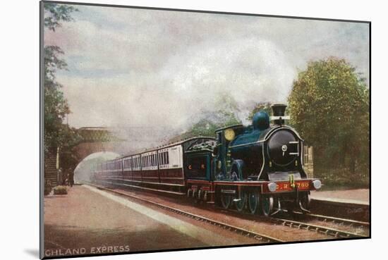 Scotland - Caledonian Railways Highland Express Train View-Lantern Press-Mounted Art Print