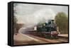 Scotland - Caledonian Railways Highland Express Train View-Lantern Press-Framed Stretched Canvas