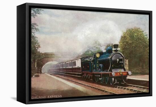 Scotland - Caledonian Railways Highland Express Train View-Lantern Press-Framed Stretched Canvas