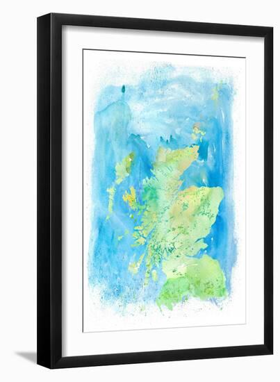 Scotland Clean Iconic Map-M. Bleichner-Framed Art Print