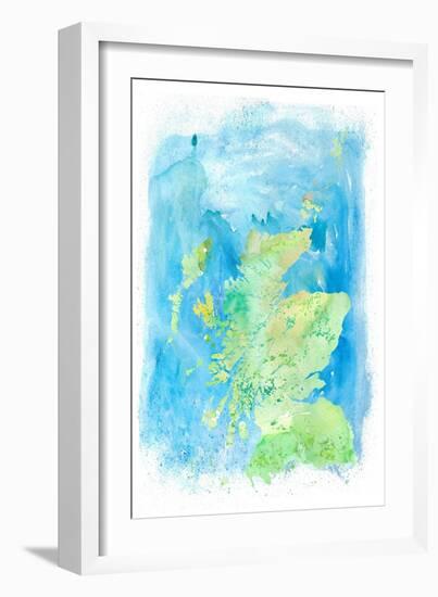 Scotland Clean Iconic Map-M. Bleichner-Framed Art Print