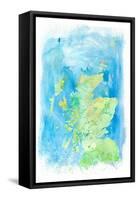 Scotland Clean Iconic Map-M. Bleichner-Framed Stretched Canvas