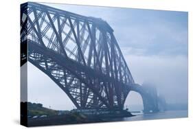 Scotland, Edinburgh, Forth Bridge, Fog-Thomas Ebelt-Stretched Canvas