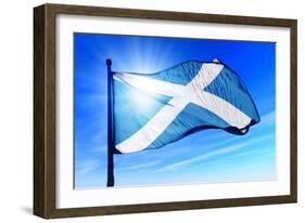 Scotland Flag Waving on the Wind-Flogel-Framed Art Print