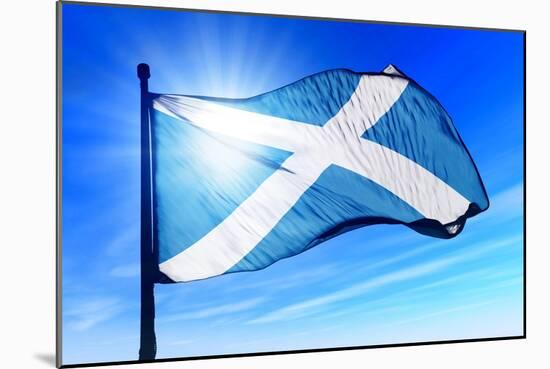 Scotland Flag Waving on the Wind-Flogel-Mounted Art Print