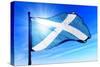 Scotland Flag Waving on the Wind-Flogel-Stretched Canvas