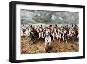 Scotland for Ever, the Charge of the Scots Greys at Waterloo, 18 June 1815-Elizabeth Butler-Framed Giclee Print