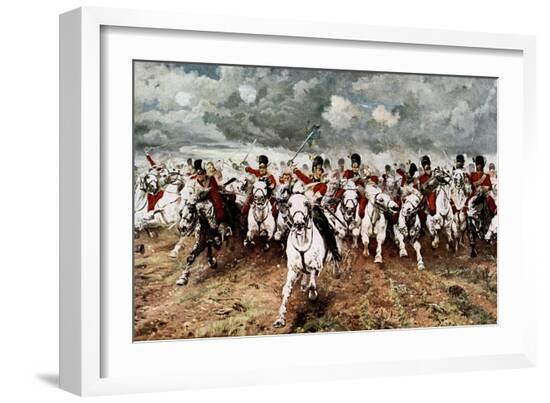 Scotland for Ever, the Charge of the Scots Greys at Waterloo, 18 June 1815-Elizabeth Butler-Framed Giclee Print