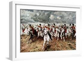 Scotland for Ever, the Charge of the Scots Greys at Waterloo, 18 June 1815-Elizabeth Butler-Framed Giclee Print