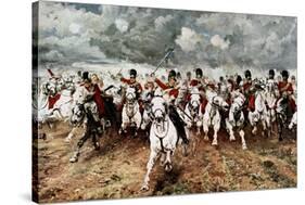 Scotland for Ever, the Charge of the Scots Greys at Waterloo, 18 June 1815-Elizabeth Butler-Stretched Canvas