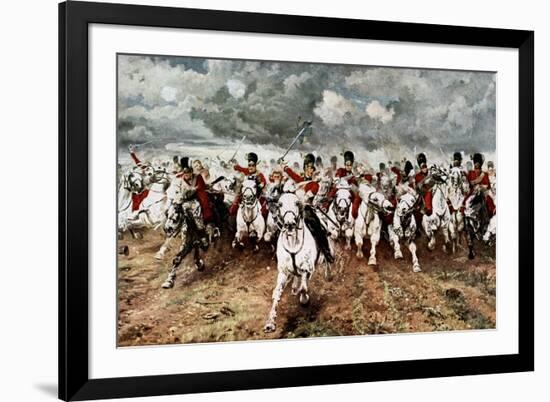 Scotland for Ever, the Charge of the Scots Greys at Waterloo, 18 June 1815-Elizabeth Butler-Framed Giclee Print