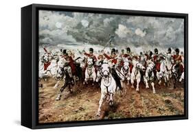 Scotland for Ever, the Charge of the Scots Greys at Waterloo, 18 June 1815-Elizabeth Butler-Framed Stretched Canvas