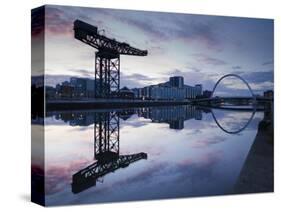 Scotland, Glasgow, Clydebank, the Finneston Crane and Modern Clydebank Skyline-Steve Vidler-Stretched Canvas