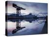 Scotland, Glasgow, Clydebank, the Finneston Crane and Modern Clydebank Skyline-Steve Vidler-Stretched Canvas