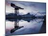 Scotland, Glasgow, Clydebank, the Finneston Crane and Modern Clydebank Skyline-Steve Vidler-Mounted Premium Photographic Print