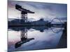 Scotland, Glasgow, Clydebank, the Finneston Crane and Modern Clydebank Skyline-Steve Vidler-Mounted Photographic Print