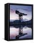 Scotland, Glasgow, Clydebank, the Finneston Crane and Modern Clydebank Skyline-Steve Vidler-Framed Stretched Canvas