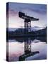 Scotland, Glasgow, Clydebank, the Finneston Crane and Modern Clydebank Skyline-Steve Vidler-Stretched Canvas