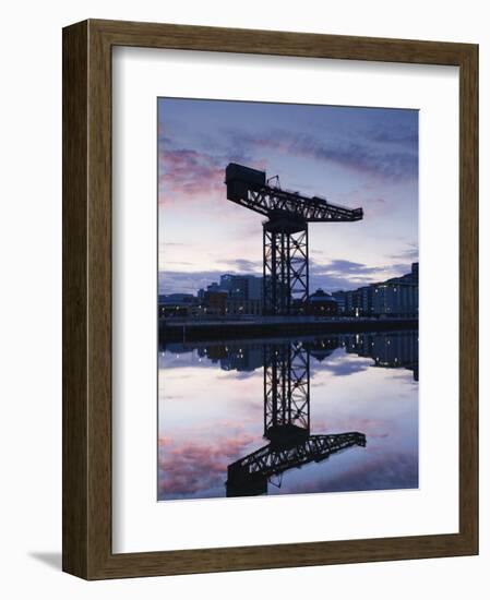 Scotland, Glasgow, Clydebank, the Finneston Crane and Modern Clydebank Skyline-Steve Vidler-Framed Photographic Print