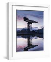 Scotland, Glasgow, Clydebank, the Finneston Crane and Modern Clydebank Skyline-Steve Vidler-Framed Photographic Print