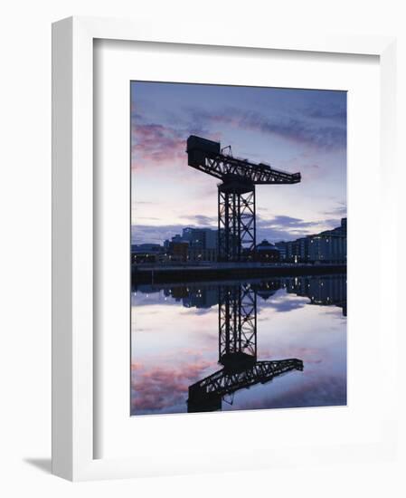 Scotland, Glasgow, Clydebank, the Finneston Crane and Modern Clydebank Skyline-Steve Vidler-Framed Photographic Print