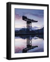 Scotland, Glasgow, Clydebank, the Finneston Crane and Modern Clydebank Skyline-Steve Vidler-Framed Photographic Print