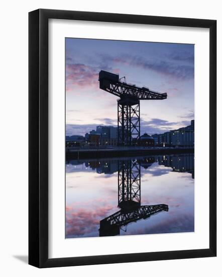 Scotland, Glasgow, Clydebank, the Finneston Crane and Modern Clydebank Skyline-Steve Vidler-Framed Photographic Print