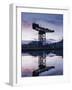 Scotland, Glasgow, Clydebank, the Finneston Crane and Modern Clydebank Skyline-Steve Vidler-Framed Photographic Print