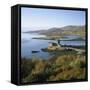 Scotland, Highlands, Eilean Donan Castle, Elevated View-Roy Rainford-Framed Stretched Canvas