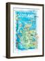 Scotland Illustrated Map with Landmarks and Highlights-M. Bleichner-Framed Art Print