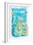 Scotland Illustrated Map with Landmarks and Highlights-M. Bleichner-Framed Art Print