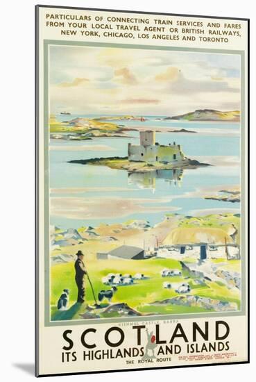 Scotland, Kishmul Castle Isle of Barra, Poster Advertising British Railways, 1952-null-Mounted Giclee Print