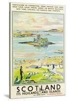 Scotland, Kishmul Castle Isle of Barra, Poster Advertising British Railways, 1952-null-Stretched Canvas