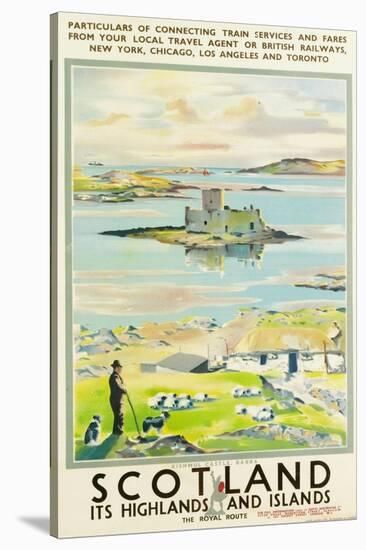 Scotland, Kishmul Castle Isle of Barra, Poster Advertising British Railways, 1952-null-Stretched Canvas