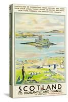 Scotland, Kishmul Castle Isle of Barra, Poster Advertising British Railways, 1952-null-Stretched Canvas